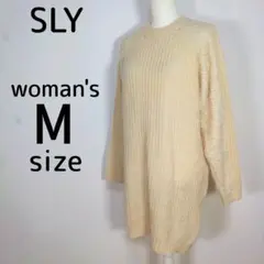 SLY　スライ　レディース　Mサイズ　ニットワンピース　アイボリー　長袖