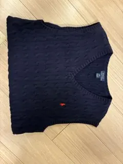 POLO Ralph Lauren ネイビー ケーブルニット Vネックベスト