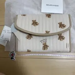 新品未開封品*ジェラートピケ ベア柄母子手帳ケース キルティング くま　Mサイズ