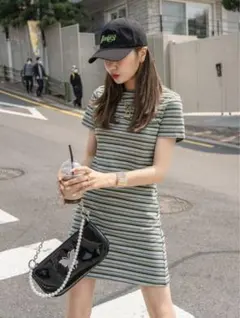 SHEIN◇ストライプミニワンピース