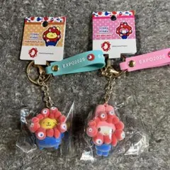 ミャクミャク サンリオ 立体マスコット フロッキーストラップ プリン　マイメロ