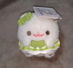 ポメラニアンもち カラードレス マスコットキーチェーン 黄緑