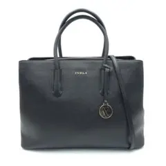 未使用 FURLA フルラ 2WAY テッサ ハンドバッグ ショルダー ブラック