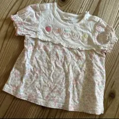 ベビー服 女の子 半袖Tシャツ 花柄 うさぎ いちご 80cmのサムネイル