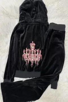 美品Rady シャンデリア セットアップ　ベロア　パーカー ブラック