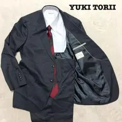 YUKI TORII ブラック　ストライプ　BE7 ノータック　スーツ上下