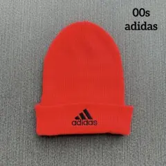 00s adidas ニット帽 ビーニー Y2K テック 栗原 オレンジ