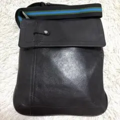 【美品✨】Lin-ku レザー マグネットフラップ ショルダーバッグ 黒のサムネイル
