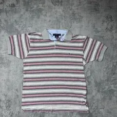 ポロシャツ　半袖　US古着　TOMMYHILFIGER ボーダー　人気　P97
