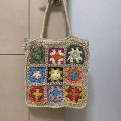 グラニースクエア刺繍トートバッグベトナム　花