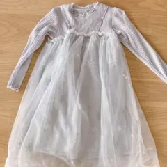 アプレレクール　ブルーグレー ワンピース130 着用１回美品