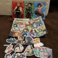 鬼滅の刃 ミニ屏風3枚＆シールセット＆劇場版無限列車編特典3枚＆不死川カード