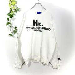 ヒロココシノオム メンズスウェット 白 Lデカロゴ オーバーサイズ プルオーバー