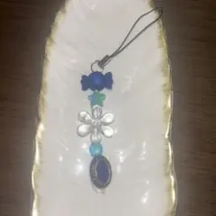 #54 ビーズストラップ キーホルダー Y2K 青系統 キャンディー