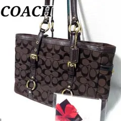 【極美品】COACH シグネチャー キャンバス×レザー ハンドバッグ トート