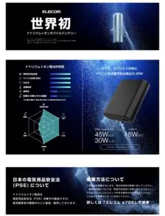 エレコム モバイルバッテリー 9000mAh 45W ナトリウムイオン電池