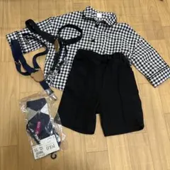 フォーマル服 80サイズ 黒・白チェック