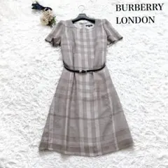 上品✨ バーバリーロンドン メガチェック ワンピース　半袖　裏地付き　38 M