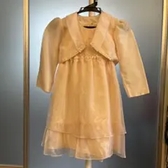 女児　淡いピンクのスパンコール装飾フォーマルドレス