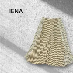 【美品】IENA ストライプ柄 ロングフレアスカートのサムネイル