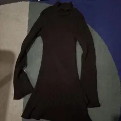 タートルネック ロングワンピース