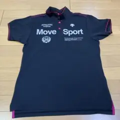 DESCENTE Move Sport ポロシャツ ブラック　ピンク