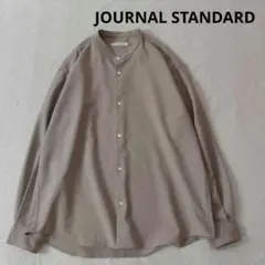 JOURNAL STANDARD バンドカラー 長袖シャツ オフホワイト リネン 