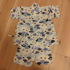 甚平 90cm 魚と扇子柄 綿100%