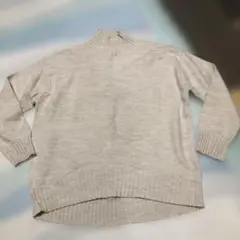 GU ハイネックニット 長袖 ライトグレー