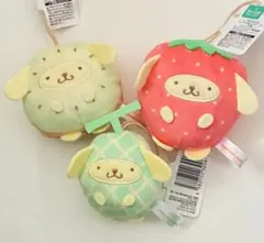 5点 サンリオ ナムコ限定 フルーツきぐるみマスコット メロン ポムポム
