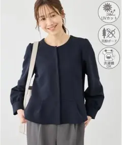 新品 タグ付き ROPE’PICNIC360°ウルトラストレッチペプラムブラウスのサムネイル