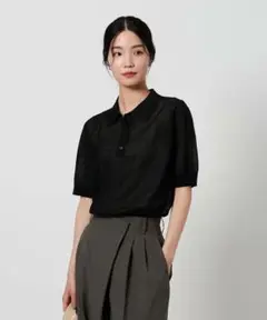 値下げ【新品】 BEAUTY & YOUTH メッシュ ポロニット ブラック