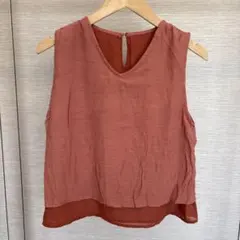 CECIL McBEE【 ノースリーブシフォンブラウス テラコッタ】