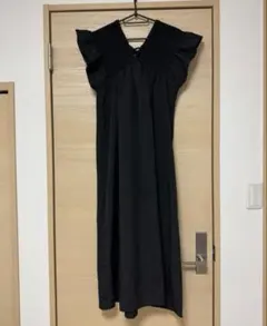 【新品】しまむらGleeful シャーリングワンピース Mサイズ　ブラック