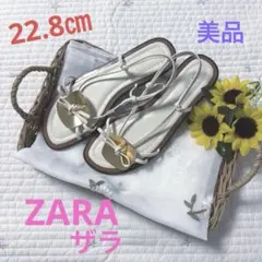 美品　ZARA ザラ　ゴールド金具　サンダル　35サイズ　22.8㎝のサムネイル