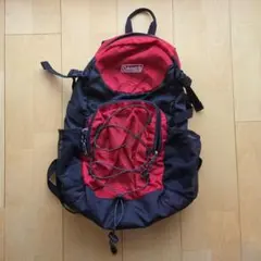 Coleman リュック 赤黒 メッシュポケット付き