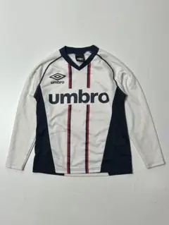umbro 長袖　サッカーシャツ　ホワイト/ネイビー　130サイズ
