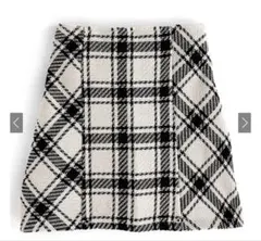 GRL バックリボンツイードチェックミニスカート アイボリー gm699