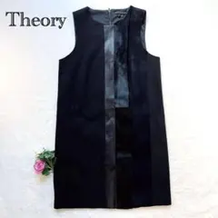 【Theory セオリー】 ノースリーブワンピース 黒 膝丈 アメリカ製 M