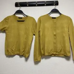 COMME CA ISM マスタード色 ニットアンサンブル