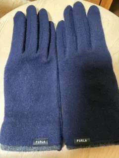 FURLA ネイビー 手袋 タッチパネル対応