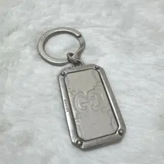 GUCCIグッチシマ キーリング チャーム 白 ホワイト シルバー金具×レザー