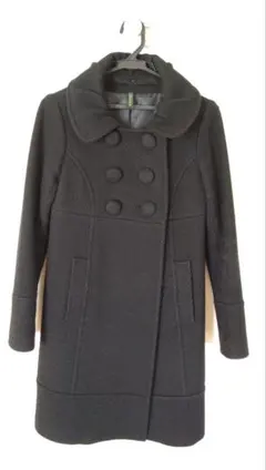 Joias ブラック ダブルブレスト ウールコート