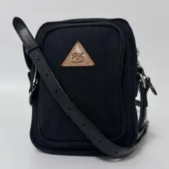 【現行品】IL BISONTE ショルダーバッグ　キャンバス　ブラック