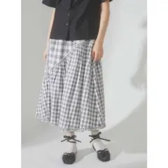 merry jenny アシメチェックフレアスカートのサムネイル