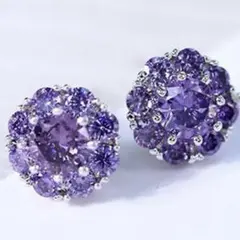 ピアス レディース アメジスト 誕生石 18金RGP 金属アレルギー対応