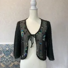 TOKUKO 1er VOL 刺繍　カーディガン　お花　シアー素材　シースルーのサムネイル
