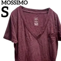 MOSSIMO【S】モッシモ Vネック Tシャツ ボルドー 半袖 ワインレッドのサムネイル