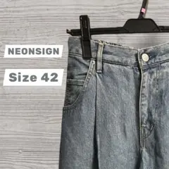 NEONSIGN WIDE DENIM SLACKS “USED” 42 ワイドのサムネイル