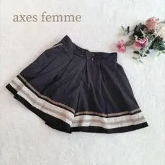 【アクシーズファム】 レディース 黒 キュロット ウエストゴム レース Mサイズ